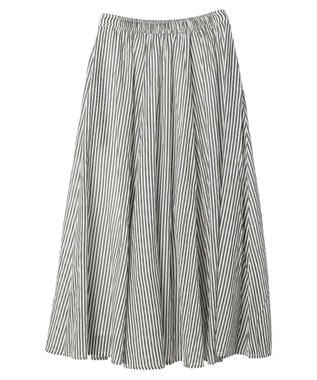 Green Parks インド綿　ふんわりボイルロングスカート Stripe