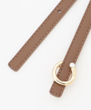 組曲 パールメタルバックルリバーシブル ベルト ブラウン×ベージュ系