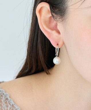 Phoebe 〈金属アレルギー対応〉バランスパールフープイヤリング　シルバー/ステンレス/大ぶり/存在感◎/主役級