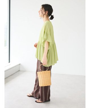 CRAFT STANDARD BOUTIQUE ウ゛ィンテージボイルティアード切替ブラウス Lime Green