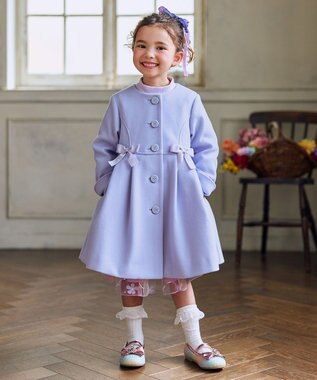 ANY KIDS 【フード取り外し可能】ウールライクコート サックスブルー