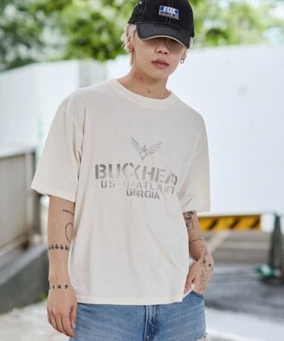 WEGO 【ユニセックス着用ITEM/MLサイズ展開】ステンシルロゴグラフィックT（SS） ホワイトアイボリー