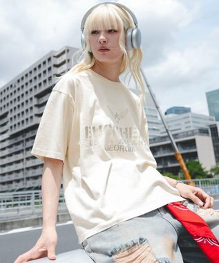 WEGO 【ユニセックス着用ITEM/MLサイズ展開】ステンシルロゴグラフィックT（SS） ホワイトアイボリー