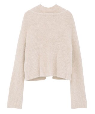 earth music&ecology SET2点チャーム付きシャギーニット＋インナー Pink Beige