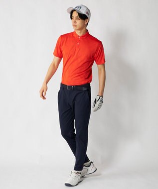FILA GOLF／marie claire 【FILA GOLF】メッシュ加工ビックロゴ半袖ポロシャツ オレンジ