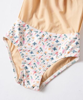 OP／FILA 【marie claire ENFANTS】小花柄編上げAライン水着 オフホワイト