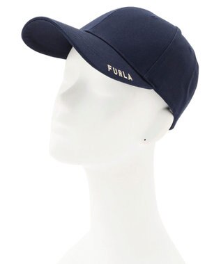 MOONBAT FURLA(フルラ) ロゴ刺繍キャップ UV対策/手洗い可能/抗菌防臭加工 ネイビーブルー