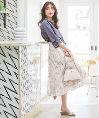 ANY SIS 【UVケア】エアリードレープスムース 7分袖 トップス ダルブルー