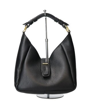 INTER-CHAUSSURES 【LORISTELLA】シュリンクレザーホーボーバッグ ブラック