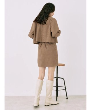 earth music&ecology チェックショートジャケット Brown