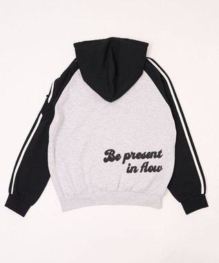 WEGO 【ユニセックス着用ITEM】ラインラグランZIPパーカー アッシュグレー