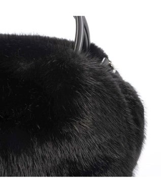 UNBILLION カシュカシュ cachecache / ミンク風エコファー2wayボックストート ブラック