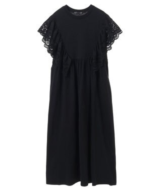 Green Parks ・ＳＵＧＡＲ　ＳＰＯＯＮ　ショルダー刺繍レースワンピース Black
