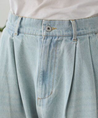 WEGO クロップドワイドデニムパンツ デニム淡色