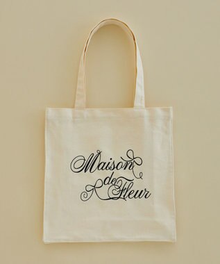 Maison de FLEUR ブランドロゴ刺繍スクエアトートバッグ