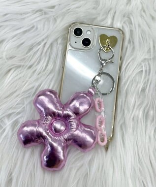 WEGO メタリックフラワークッションキーホルダー