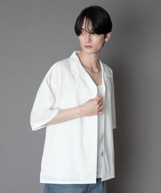 WEGO 【セットアップ対応】TRオープンカラーシャツ（SS） ホワイト