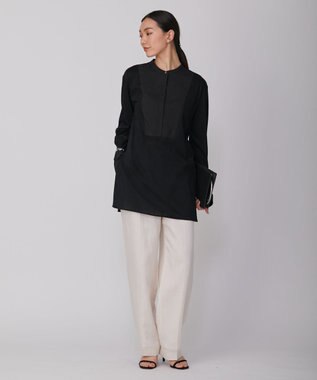 ICB 【UVケア・接触冷感・吸水速乾】コンビネーションジャージー チュニックカットソー ブラック系