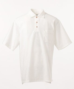 JOSEPH ABBOUD MOUNTAIN 【SPACE】OGスラブプレーティング天竺 ポロシャツ ホワイト系