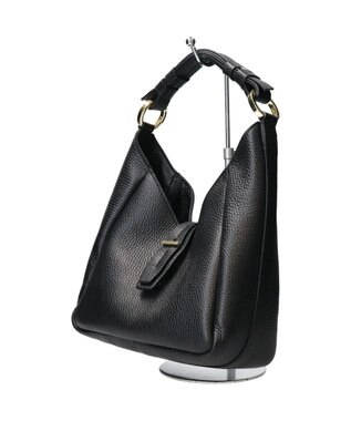 INTER-CHAUSSURES 【LORISTELLA】シュリンクレザーホーボーバッグ ブラック