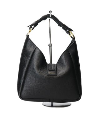 INTER-CHAUSSURES 【LORISTELLA】シュリンクレザーホーボーバッグ ブラック