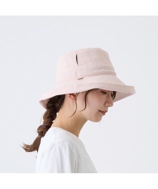 ATRENA 体感-10℃コカゲル リネンエッジアップハット ピンク