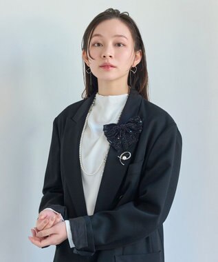 Phoebe 【セレモニーセット】マルチwayメタルボールパールネックレス×2wayグレースツイストラインイヤリングSET シルバー