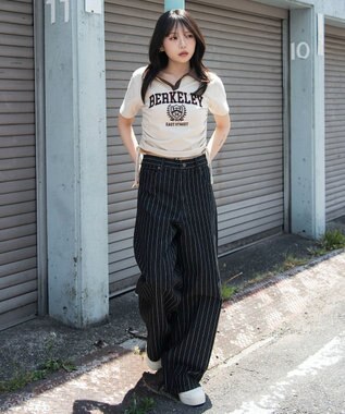 WEGO 【ユニセックス着用ITEM/SMLサイズ展開】エクストラバギーデニムパンツ 柄1