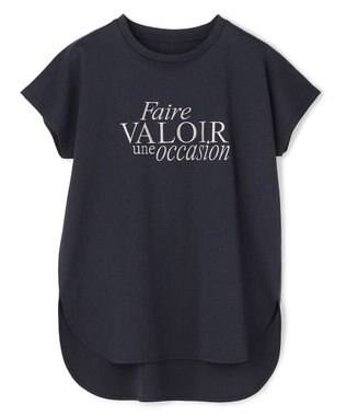 UNFILO BEAUTY FORM-T cotton ロゴ フレンチスリーブ Tシャツ ネイビー