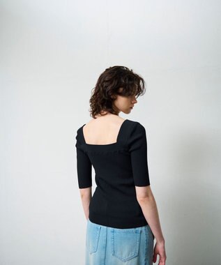 GRACE CONTINENTAL スクエアーネックトップ ブラック