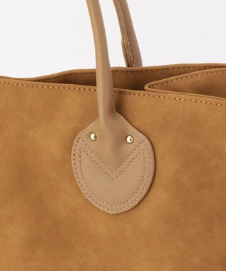 UNBILLION cachecache 丸手根革スクエアトートバッグ キャメル