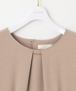 ANY SIS 【WEB・一部店舗限定】リネンライクポリエステル ワンピース モカ