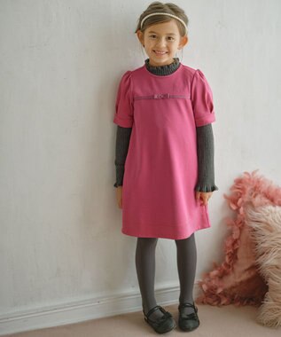 組曲 KIDS 【110-140cm】グログラン ワンピース ラズベリー系