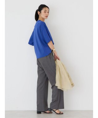 AMERICAN HOLIC モックネック５分袖カットプルオーバー Blue