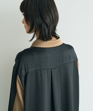 YECCA VECCA ヴィンテージサテンシャツワンピース Khaki