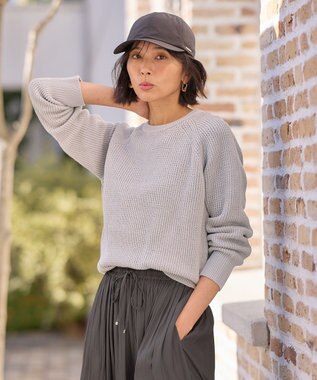 ANY 【洗濯機可/UVカット/アンチピリング】コットンメッシュニット グレー