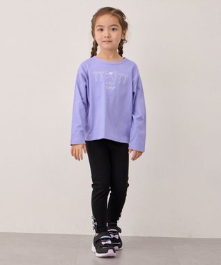 ANY KIDS 【Good Price】 ANY刺繍 長袖Tシャツ ラベンダー