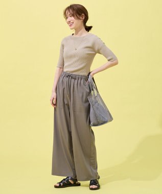 ANY ラメリブニット ベージュ