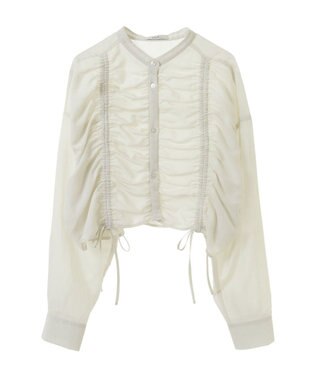 earth music&ecology フロントドロストショートシャツ Ivory