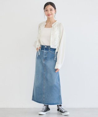 earth music&ecology フロントドロストショートシャツ Ivory