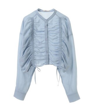 earth music&ecology フロントドロストショートシャツ Sax