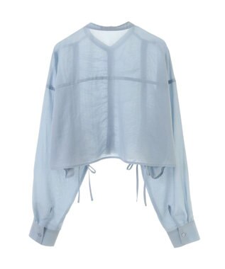 earth music&ecology フロントドロストショートシャツ Sax