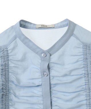 earth music&ecology フロントドロストショートシャツ Sax