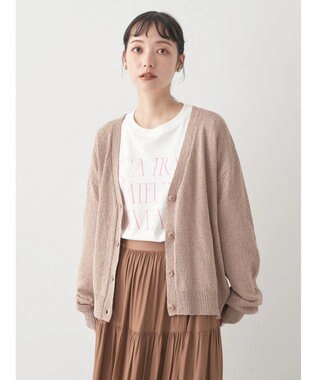 earth music&ecology ブークレＶネックカーディガン Camel