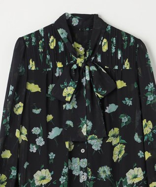 GRACE CONTINENTAL グラデフラワープリントワンピース ブラック