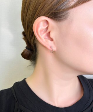 Phoebe 【金属アレルギー対応】ポイントビジューフープピアス/ニッケルフリー シルバー シルバー