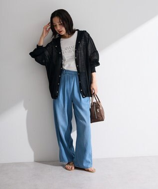 Green Parks リングドットニットパーカー Black