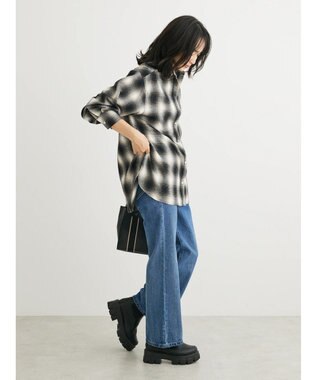 Green Parks ネルチェックシャツ Black