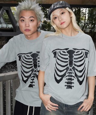 WEGO 【ユニセックス着用ITEM】ブリーチボーングラフィックT（SS） グレー