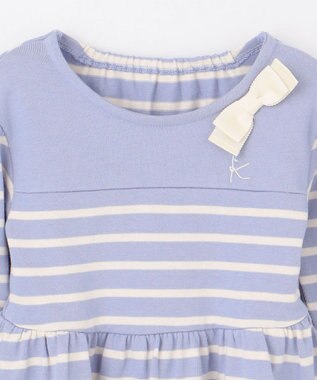 組曲 KIDS 【80-100㎝】ボーダー ワンピース サックスブルー系1